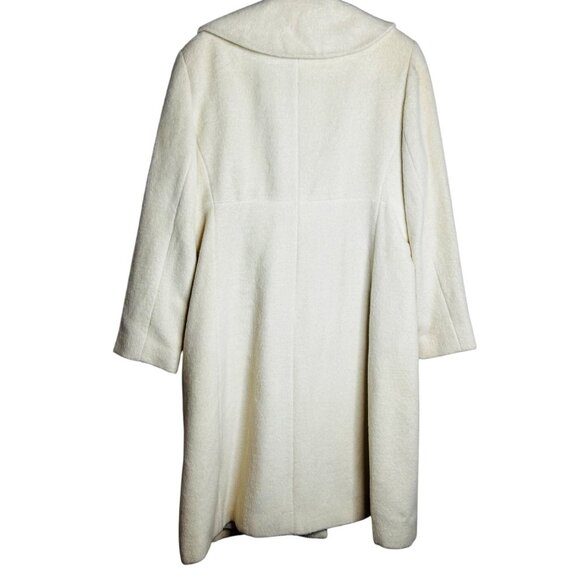 Stunning Womens 16White Alpaca Wool Blend Coat Ivory White Luxury Old Money - Picture 2 of 12